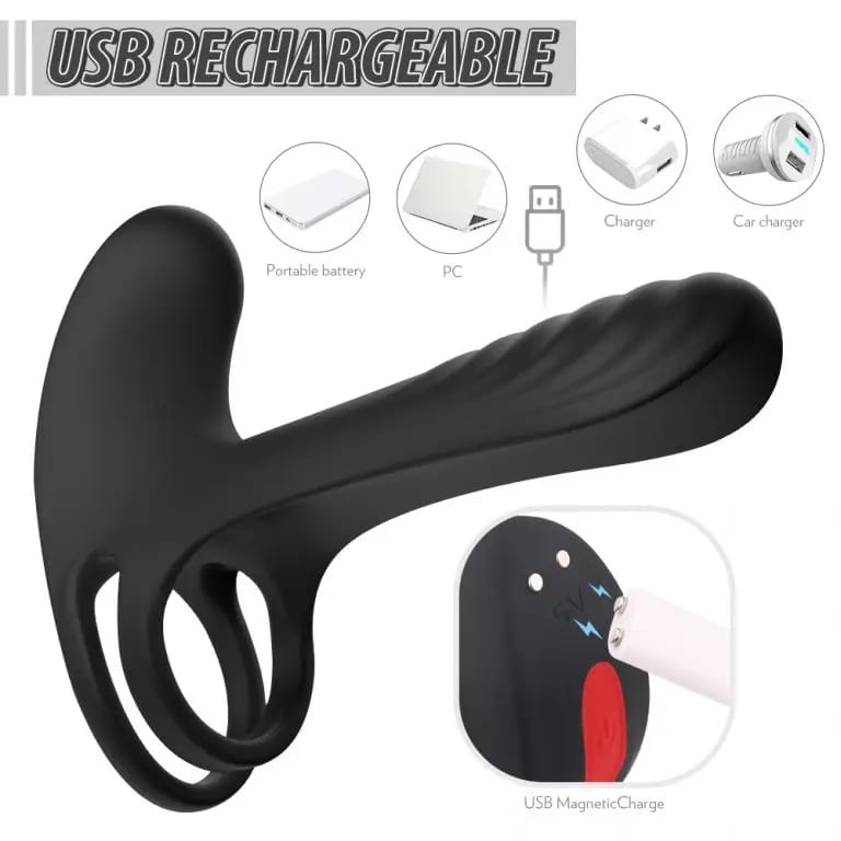 Black Silicone USB-Rechargeable Wellness Ring